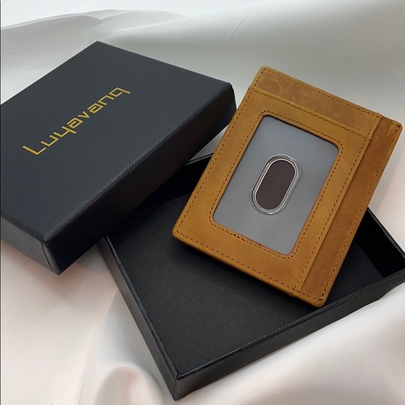 NWT Luyacanq Apricot Leather Card Wallet - Picture 3 of 3